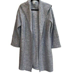 Joie wool blend long cardigan hooded coat, side pockets